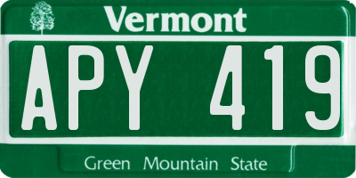 VT license plate APY419