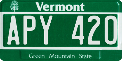 VT license plate APY420