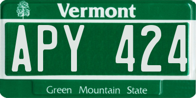 VT license plate APY424