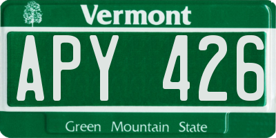 VT license plate APY426
