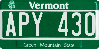 VT license plate APY430