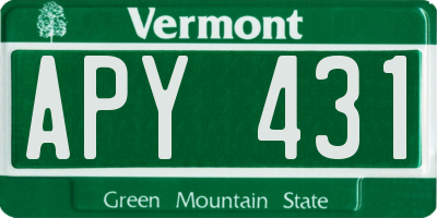 VT license plate APY431