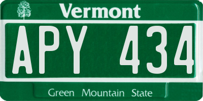 VT license plate APY434