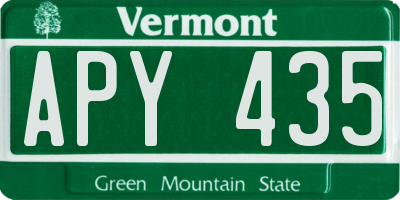 VT license plate APY435