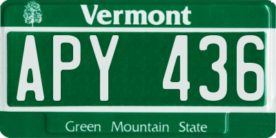 VT license plate APY436