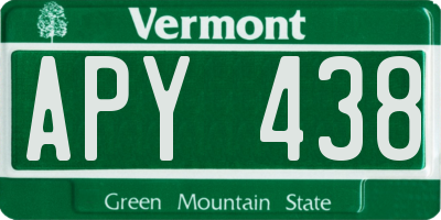 VT license plate APY438