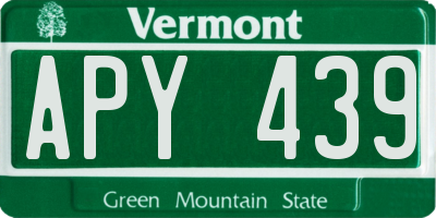 VT license plate APY439
