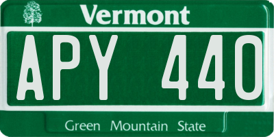VT license plate APY440