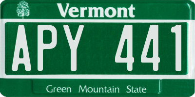 VT license plate APY441