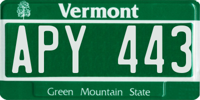 VT license plate APY443