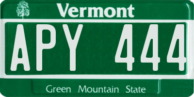 VT license plate APY444
