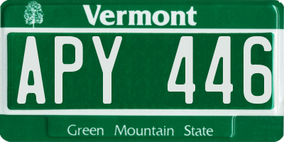 VT license plate APY446