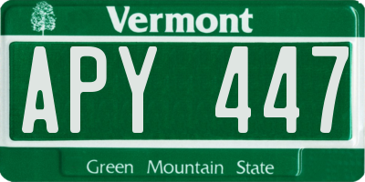 VT license plate APY447