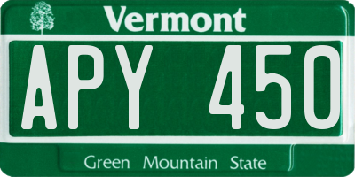 VT license plate APY450