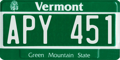 VT license plate APY451
