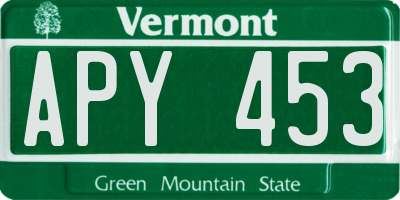 VT license plate APY453