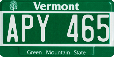 VT license plate APY465