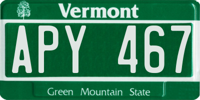 VT license plate APY467