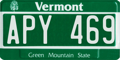 VT license plate APY469