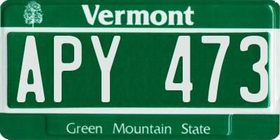 VT license plate APY473