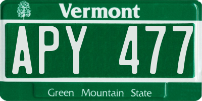 VT license plate APY477