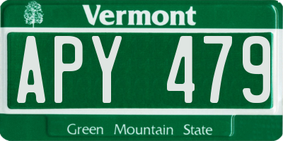 VT license plate APY479