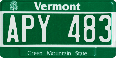 VT license plate APY483