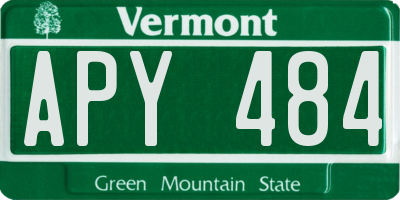 VT license plate APY484