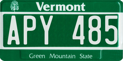 VT license plate APY485