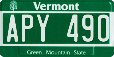 VT license plate APY490