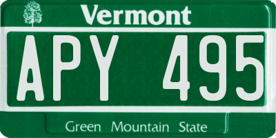 VT license plate APY495
