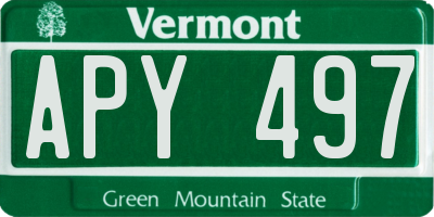 VT license plate APY497