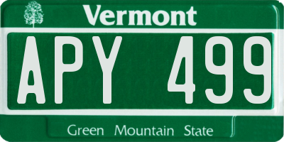 VT license plate APY499
