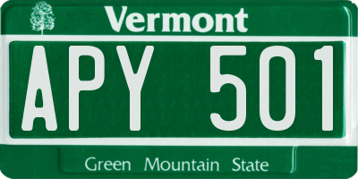 VT license plate APY501