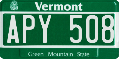 VT license plate APY508