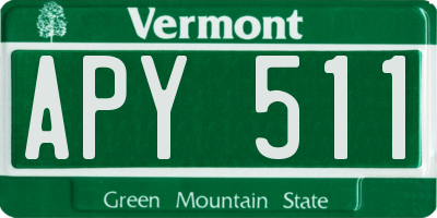 VT license plate APY511