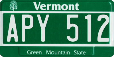 VT license plate APY512