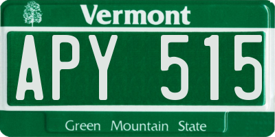 VT license plate APY515