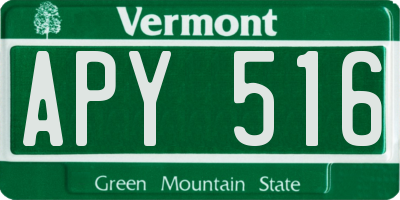 VT license plate APY516