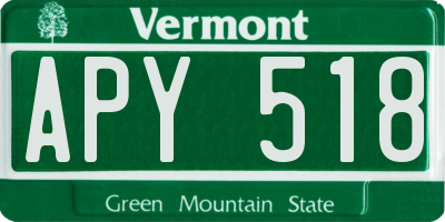 VT license plate APY518