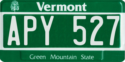 VT license plate APY527