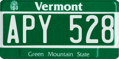 VT license plate APY528