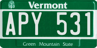 VT license plate APY531