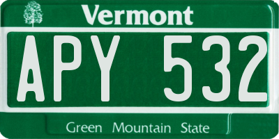 VT license plate APY532