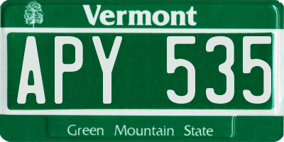 VT license plate APY535