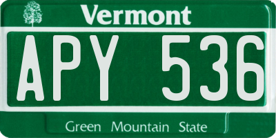 VT license plate APY536