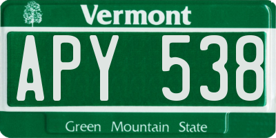 VT license plate APY538