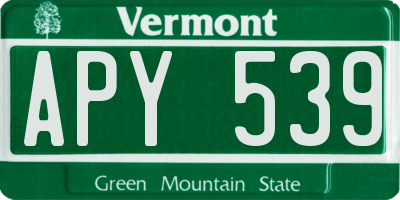 VT license plate APY539