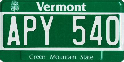 VT license plate APY540