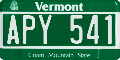 VT license plate APY541